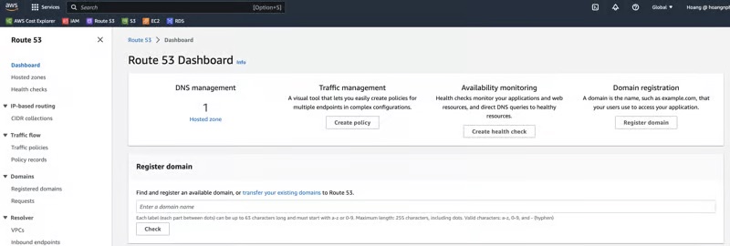 Create an alias DNS record on Route53