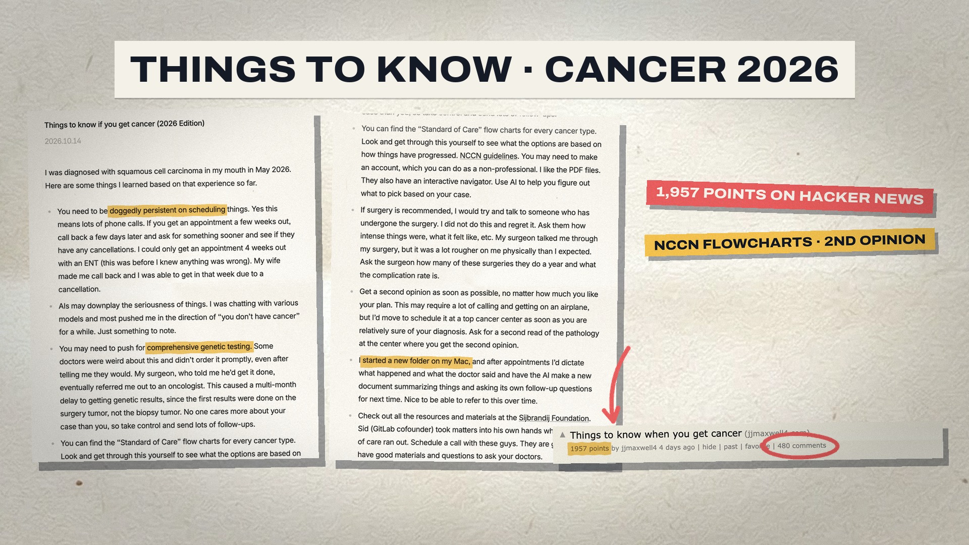 Things to Know When You Get Cancer (2026 Edition): A Patient Survival Playbook