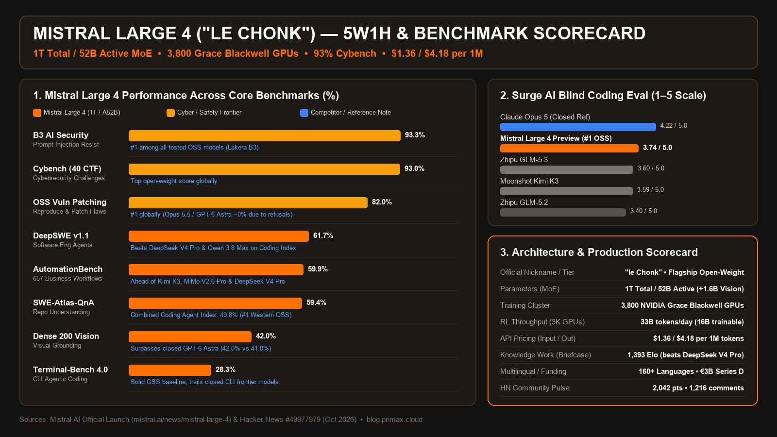 Mistral Large 4 — 5W1H & Benchmark Scorecard